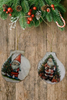 SCALLOP SEASHELL CHRISTMAS ORNAMENT- Set 4 BEACH COASTAL DECOR - Handmade Hand Painted DECOUPAGED Repurposed Upcycled Gift SET OF 2 Ornaments {{ JAMsCraftCloset }}