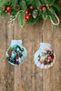 SCALLOP SEASHELL CHRISTMAS ORNAMENT- SANTA SET 1 - BEACH COASTAL DECOR - Handmade Hand Painted DECOUPAGED Repurposed Upcycled Gift SET OF 2 Ornaments {{ JAMsCraftCloset }}