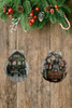 SCALLOP SEASHELL CHRISTMAS ORNAMENT- MICE Christmas Ornaments SET 6 - HOLIDAY DECOR - Handmade Hand Painted DECOUPAGED Repurposed Upcycled Gift SET OF 2 Ornaments - JAMsCraftCloset