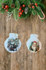 SCALLOP SEASHELL CHRISTMAS ORNAMENT- SANTA SET 2 - BEACH COASTAL DECOR - Handmade Hand Painted DECOUPAGED Repurposed Upcycled Gift SET OF 2 Ornaments {{ JAMsCraftCloset }}