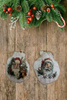 SCALLOP SEASHELL CHRISTMAS ORNAMENT- Set 6 BEACH COASTAL DECOR - Handmade Hand Painted DECOUPAGED Repurposed Upcycled Gift SET OF 2 Ornaments - JAMsCraftCloset