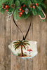 Antique West Virginia Roof Decoupaged Christmas Ornament - Flamingo With Packages - Handmade Holiday Tree Decor Unique Beach Lake House Gift - JAMsCraftCloset