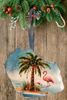 Antique West Virginia Roof Decoupaged Christmas Ornament - Flamingo With Palm Tree 2 - Handmade Holiday Tree Decor Unique Beach Lake House Gift - JAMsCraftCloset
