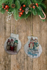 SCALLOP SEASHELL CHRISTMAS ORNAMENT- Set 7 BEACH COASTAL DECOR - Handmade Hand Painted DECOUPAGED Repurposed Upcycled Gift SET OF 2 Ornaments {{ JAMsCraftCloset }}