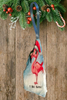 Antique West Virginia Roof Decoupaged Christmas Ornament - Flamingo I See Santa - Handmade Holiday Tree Decor Unique Beach Lake House Gift - JAMsCraftCloset