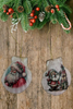 SCALLOP SEASHELL CHRISTMAS ORNAMENT- Set 3 BEACH COASTAL DECOR - Handmade Hand Painted DECOUPAGED Repurposed Upcycled Gift SET OF 2 Ornaments - JAMsCraftCloset