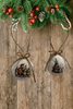 SCALLOP SEASHELL CHRISTMAS ORNAMENT- FARM ANIMALS Christmas Ornaments SET 2 - HOLIDAY DECOR - Handmade Hand Painted DECOUPAGED Repurposed Upcycled Gift SET OF 2 Ornaments - JAMsCraftCloset