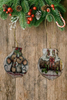 SCALLOP SEASHELL CHRISTMAS ORNAMENT- MICE Christmas Ornaments SET 4 - HOLIDAY DECOR - Handmade Hand Painted DECOUPAGED Repurposed Upcycled Gift SET OF 2 Ornaments - JAMsCraftCloset