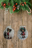 SCALLOP SEASHELL CHRISTMAS ORNAMENT- Set 8 BEACH COASTAL DECOR - Handmade Hand Painted DECOUPAGED Repurposed Upcycled Gift SET OF 2 Ornaments - JAMsCraftCloset