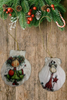 SCALLOP SEASHELL CHRISTMAS ORNAMENT- Set 2 BEACH COASTAL DECOR - Handmade Hand Painted DECOUPAGED Repurposed Upcycled Gift SET OF 2 Ornaments - JAMsCraftCloset