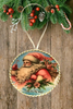 ROUND 4 Inch Wood Decoupaged Ornaments Handmade Christmas Ornament Package Decor WINTER HOLIDAY Decor Gift Idea Home Decor Unique - JAMsCraftCloset