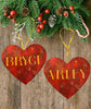Christmas Personalized Ornament Handmade NAME ON HEART RED GOLD BLING Large HEART SHAPED Wooden Sublimation Large Holiday Tree Decoration GIFT Crafters Delight -JAMsCraftCloset