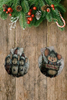 SCALLOP SEASHELL CHRISTMAS ORNAMENT- MICE Christmas Ornaments SET 5 - HOLIDAY DECOR - Handmade Hand Painted DECOUPAGED Repurposed Upcycled Gift SET OF 2 Ornaments - JAMsCraftCloset
