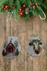 SCALLOP SEASHELL CHRISTMAS ORNAMENT- Set 5 BEACH COASTAL DECOR - Handmade Hand Painted DECOUPAGED Repurposed Upcycled Gift SET OF 2 Ornaments - JAMsCraftCloset