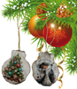 SCALLOP SEASHELL CHRISTMAS ORNAMENT- Set 1 BEACH COASTAL DECOR - Handmade Hand Painted DECOUPAGED Repurposed Upcycled Gift SET OF 2 Ornaments - JAMsCraftCloset