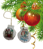 SCALLOP SEASHELL CHRISTMAS ORNAMENT- Set 7 BEACH COASTAL DECOR - Handmade Hand Painted DECOUPAGED Repurposed Upcycled Gift SET OF 2 Ornaments {{ JAMsCraftCloset }}