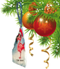 Antique West Virginia Roof Decoupaged Christmas Ornament - Flamingo I See Santa - Handmade Holiday Tree Decor Unique Beach Lake House Gift - JAMsCraftCloset