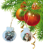 SCALLOP SEASHELL CHRISTMAS ORNAMENT- SANTA SET 2 - BEACH COASTAL DECOR - Handmade Hand Painted DECOUPAGED Repurposed Upcycled Gift SET OF 2 Ornaments {{ JAMsCraftCloset }}