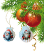 SCALLOP SEASHELL CHRISTMAS ORNAMENT- SANTA SET 3 - BEACH COASTAL DECOR - Handmade Hand Painted DECOUPAGED Repurposed Upcycled Gift SET OF 2 Ornaments {{ JAMsCraftCloset }}