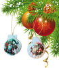 SCALLOP SEASHELL CHRISTMAS ORNAMENT- SANTA SET 1 - BEACH COASTAL DECOR - Handmade Hand Painted DECOUPAGED Repurposed Upcycled Gift SET OF 2 Ornaments {{ JAMsCraftCloset }}