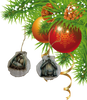 SCALLOP SEASHELL CHRISTMAS ORNAMENT- Set 9 BEACH COASTAL DECOR - Handmade Hand Painted DECOUPAGED Repurposed Upcycled Gift SET OF 2 Ornaments