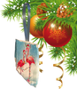 Antique West Virginia Roof Decoupaged Christmas Ornament - Flamingos With Lights - Handmade Holiday Tree Decor Unique Beach Lake House Gift - JAMsCraftCloset