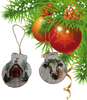 SCALLOP SEASHELL CHRISTMAS ORNAMENT- Set 5 BEACH COASTAL DECOR - Handmade Hand Painted DECOUPAGED Repurposed Upcycled Gift SET OF 2 Ornaments - JAMsCraftCloset