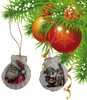 SCALLOP SEASHELL CHRISTMAS ORNAMENT- Set 3 BEACH COASTAL DECOR - Handmade Hand Painted DECOUPAGED Repurposed Upcycled Gift SET OF 2 Ornaments - JAMsCraftCloset