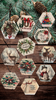 HEXAGON 3.25 by 3 Inch Ceramic Tile Decoupaged Ornaments Handmade Christmas Tree Ornament Package Decor Gift Idea Home Decor Unique - JAMsCraftCloset