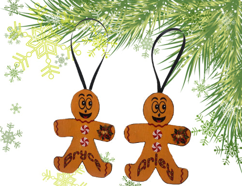 Christmas Personalized Ornament Handmade GINGERBREAD MAN Wooden Holiday Tree Decoration Crafters Delight - JAMsCraftCloset
