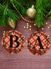 Christmas Personalized Ornament Handmade INITIAL HOLLY WREATH Large Round Wooden Sublimation Large Holiday Tree Decoration GIFT Crafters Delight -JAMsCraftCloset