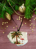 Antique West Virginia Roof Decoupaged Christmas Ornament - Flamingo With Packages - Handmade Holiday Tree Decor Unique Beach Lake House Gift - JAMsCraftCloset