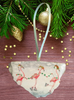Antique West Virginia Roof Decoupaged Christmas Ornament - Flamingos Ice Skating - Handmade Holiday Tree Decor Unique Beach Lake House Gift - JAMsCraftCloset