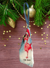 Antique West Virginia Roof Decoupaged Christmas Ornament - Flamingo I See Santa - Handmade Holiday Tree Decor Unique Beach Lake House Gift - JAMsCraftCloset