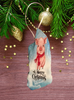 Antique West Virginia Roof Decoupaged Christmas Ornament - PIG WITH SCARF MERRY CHRISTMAS - Handmade Holiday Tree Decor Unique Country Farmhouse House Decor Gift - JAMsCraftCloset