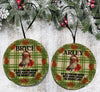 Christmas Personalized Ornament Handmade SANTA CHECKS THE NAUGHTY LIST Large Round Wooden Sublimation Large Holiday Tree Decoration GIFT Crafters Delight -JAMsCraftCloset