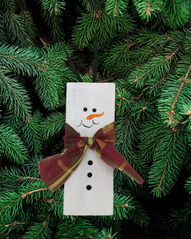 Ornaments Snowman Wooden Handmade Hand Painted Christmas Holiday Decor Gift Idea JAMsCraftCloset
