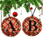 Christmas Personalized Ornament Handmade INITIAL HOLLY WREATH Large Round Wooden Sublimation Large Holiday Tree Decoration GIFT Crafters Delight -JAMsCraftCloset