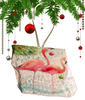 Antique West Virginia Roof Decoupaged Christmas Ornament - 2 Flamingo in Water - Handmade Holiday Tree Decor Unique Beach Lake House Gift - JAMsCraftCloset