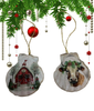 SCALLOP SEASHELL CHRISTMAS ORNAMENT- Set 5 BEACH COASTAL DECOR - Handmade Hand Painted DECOUPAGED Repurposed Upcycled Gift SET OF 2 Ornaments - JAMsCraftCloset