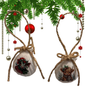 SCALLOP SEASHELL CHRISTMAS ORNAMENT- FARM ANIMALS Christmas Ornaments SET 4 - HOLIDAY DECOR - Handmade Hand Painted DECOUPAGED Repurposed Upcycled Gift SET OF 2 Ornaments - JAMsCraftCloset
