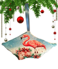 Antique West Virginia Roof Decoupaged Christmas Ornament - Flamingo With Package - Handmade Holiday Tree Decor Unique Beach Lake House Gift - JAMsCraftCloset