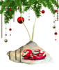 Antique West Virginia Roof Decoupaged Christmas Ornament - Santa Sliding On A Flamingo - Handmade Holiday Tree Decor Unique Beach Lake House Gift - JAMsCraftCloset