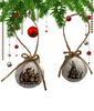 SCALLOP SEASHELL CHRISTMAS ORNAMENT- FARM ANIMALS Christmas Ornaments SET 2 - HOLIDAY DECOR - Handmade Hand Painted DECOUPAGED Repurposed Upcycled Gift SET OF 2 Ornaments - JAMsCraftCloset