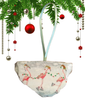 Antique West Virginia Roof Decoupaged Christmas Ornament - Flamingos Ice Skating - Handmade Holiday Tree Decor Unique Beach Lake House Gift - JAMsCraftCloset