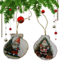 SCALLOP SEASHELL CHRISTMAS ORNAMENT- Set 4 BEACH COASTAL DECOR - Handmade Hand Painted DECOUPAGED Repurposed Upcycled Gift SET OF 2 Ornaments {{ JAMsCraftCloset }}