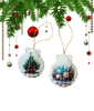 SCALLOP SEASHELL CHRISTMAS ORNAMENT- Set 10 BEACH COASTAL DECOR - Handmade Hand Painted DECOUPAGED Repurposed Upcycled Gift SET OF 2 Ornaments - JAMsCraftCloset