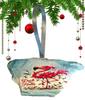 Antique West Virginia Roof Decoupaged Christmas Ornament - Flamingo Deck The Halls - Handmade Holiday Tree Decor Unique Beach Lake House Gift - JAMsCraftCloset