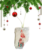 Antique West Virginia Roof Decoupaged Christmas Ornament - Flamingo With Packages - Handmade Holiday Tree Decor Unique Beach Lake House Gift - JAMsCraftCloset