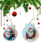 SCALLOP SEASHELL CHRISTMAS ORNAMENT- SANTA SET 3 - BEACH COASTAL DECOR - Handmade Hand Painted DECOUPAGED Repurposed Upcycled Gift SET OF 2 Ornaments {{ JAMsCraftCloset }}